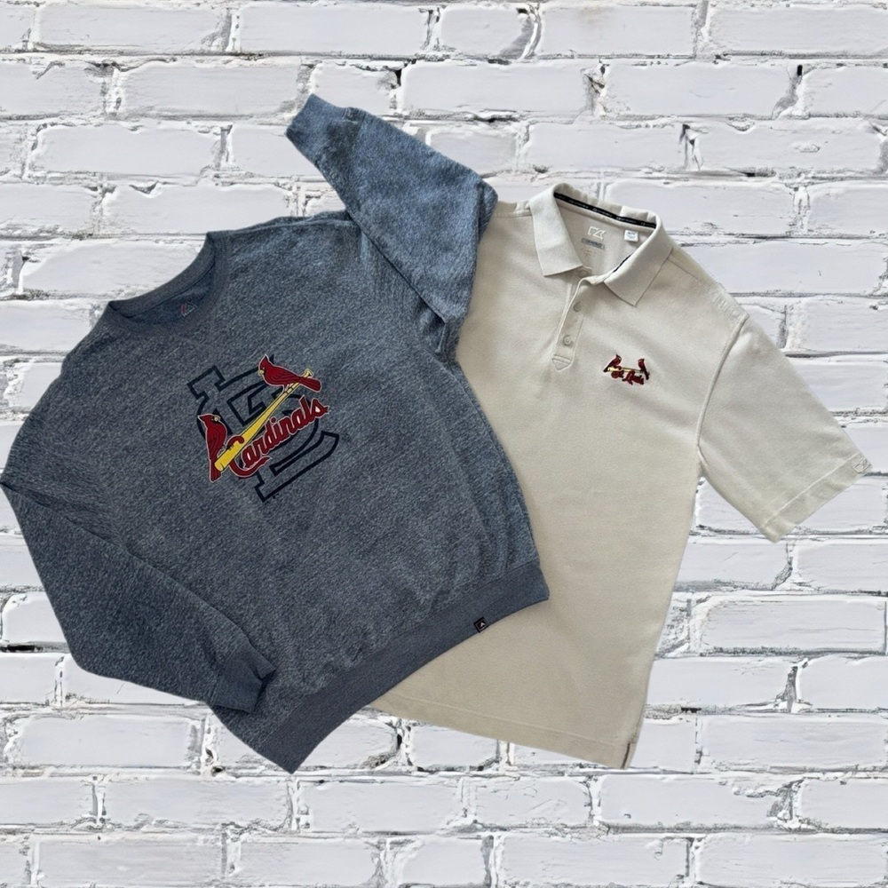 Vintage St. Louis Cardinals Polo-Sweatshirt Bundle Men’s XL Cutter&Buck Majestic